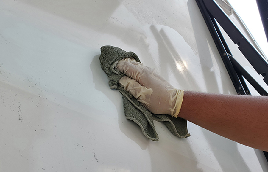 Wiping down