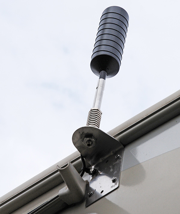 Here, the Drive Reach model was mounted in a ventilated cabinet and the antenna attached to the sidewall of a fifth wheel trailer