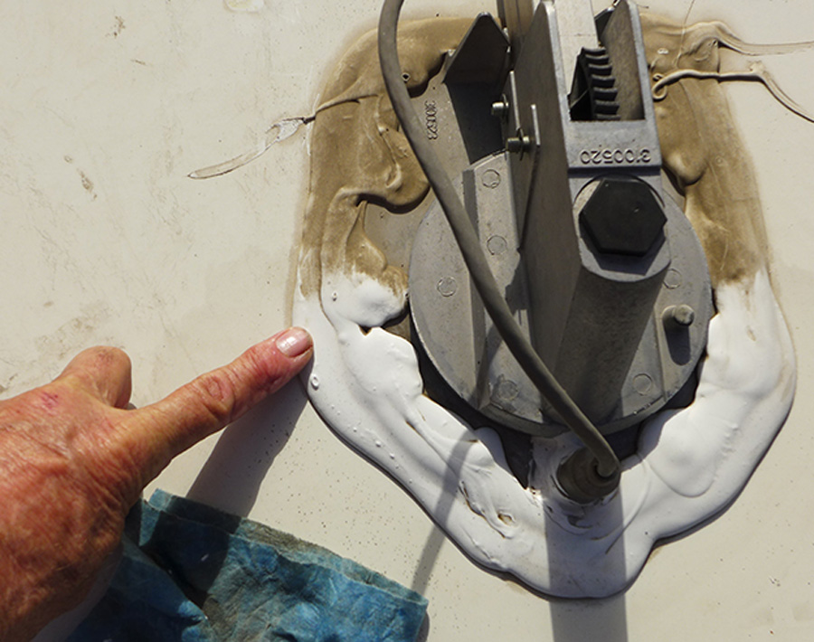 It may be necessary to clean dirt off the old caulking to allow for a more accurate inspection