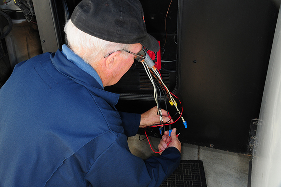 man working on wiring