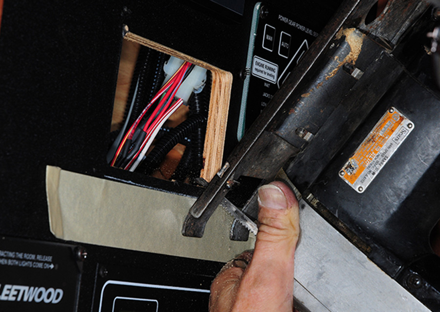 jig saw was a little big for cutting the hole, but it worked