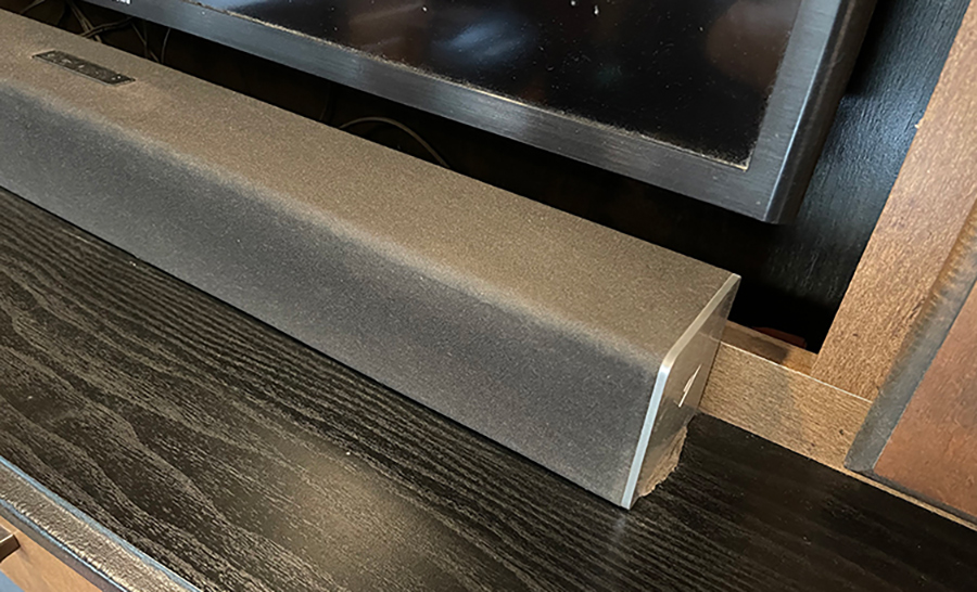 soundbar affixed with museum putty