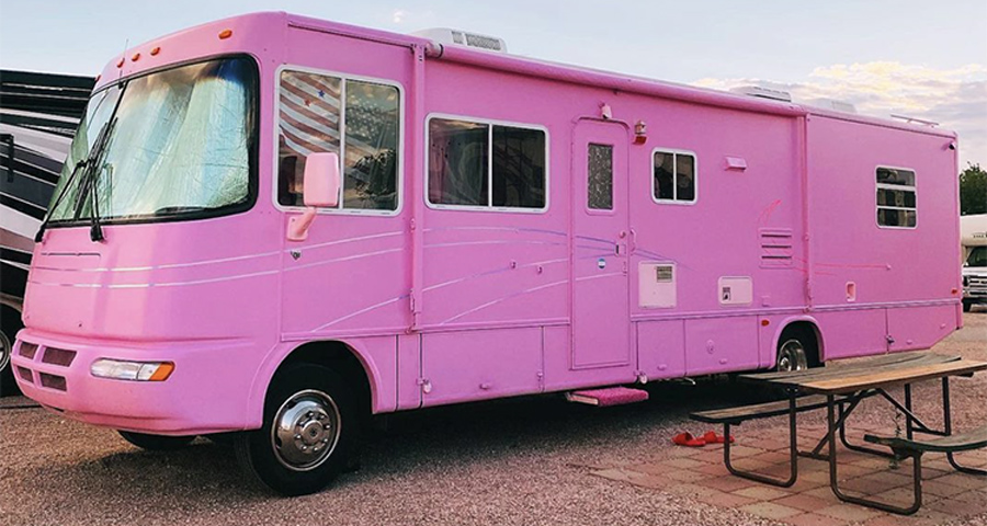 Pink RV exterior