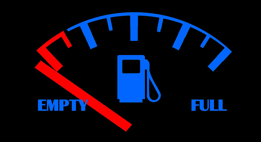 Empty fuel gauge