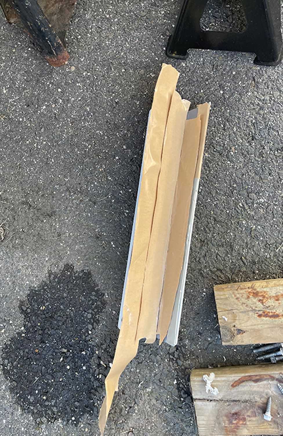 a yet to be installed bracket with a generous amount of butyl tape applied