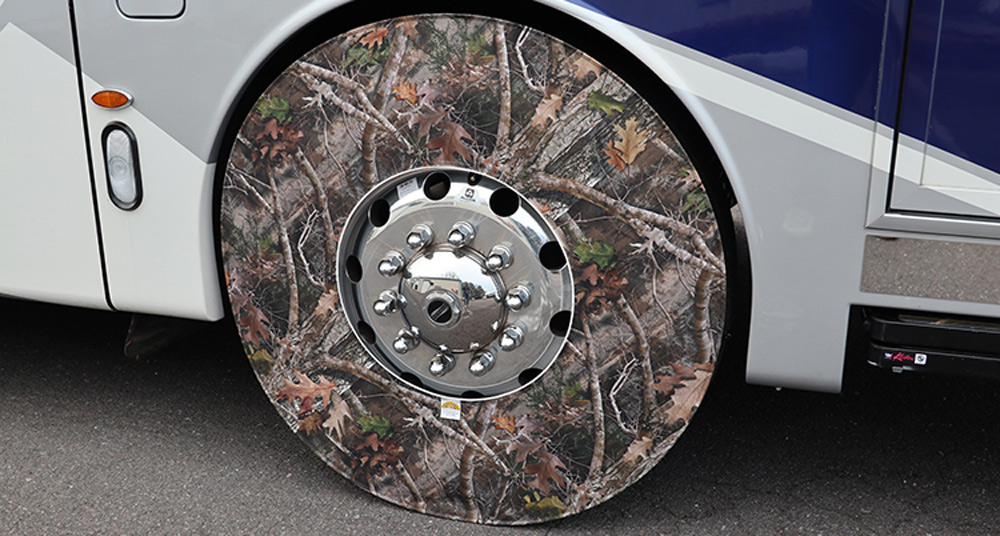 camouflage patterned rv tire shade