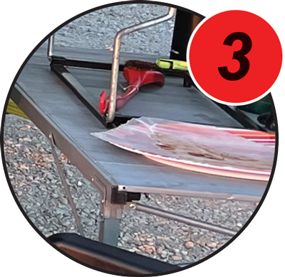 Roll-up aluminum camping table