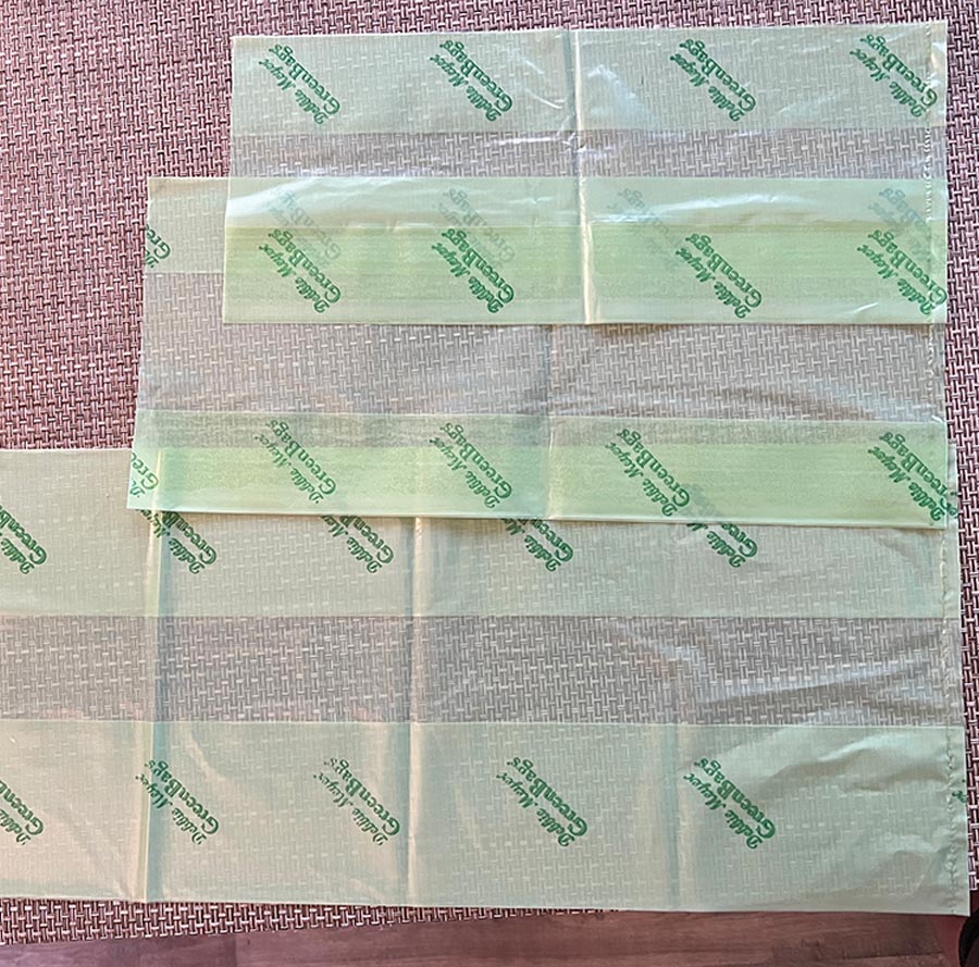 Debbie Meyer Green Bags laid out flat