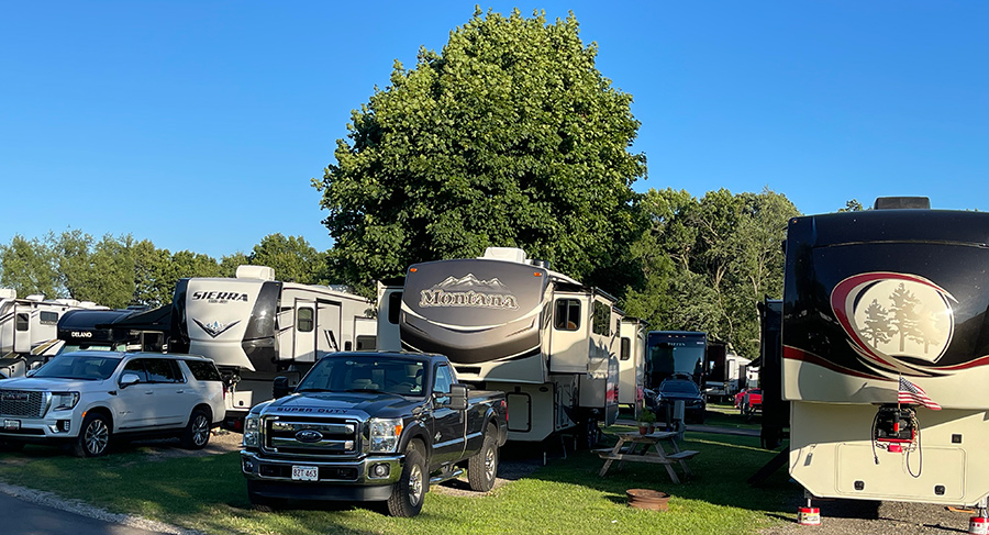 RV's Parked on the grass