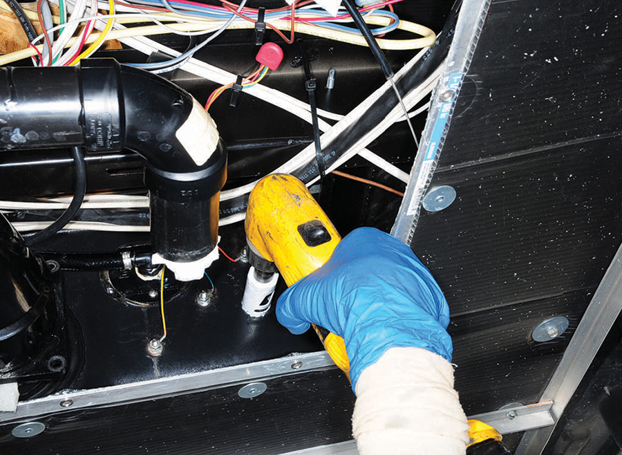 marking the location for the Quickie Flush spray head