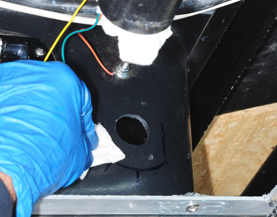 permanent marker being used for marking locations to avoid problems