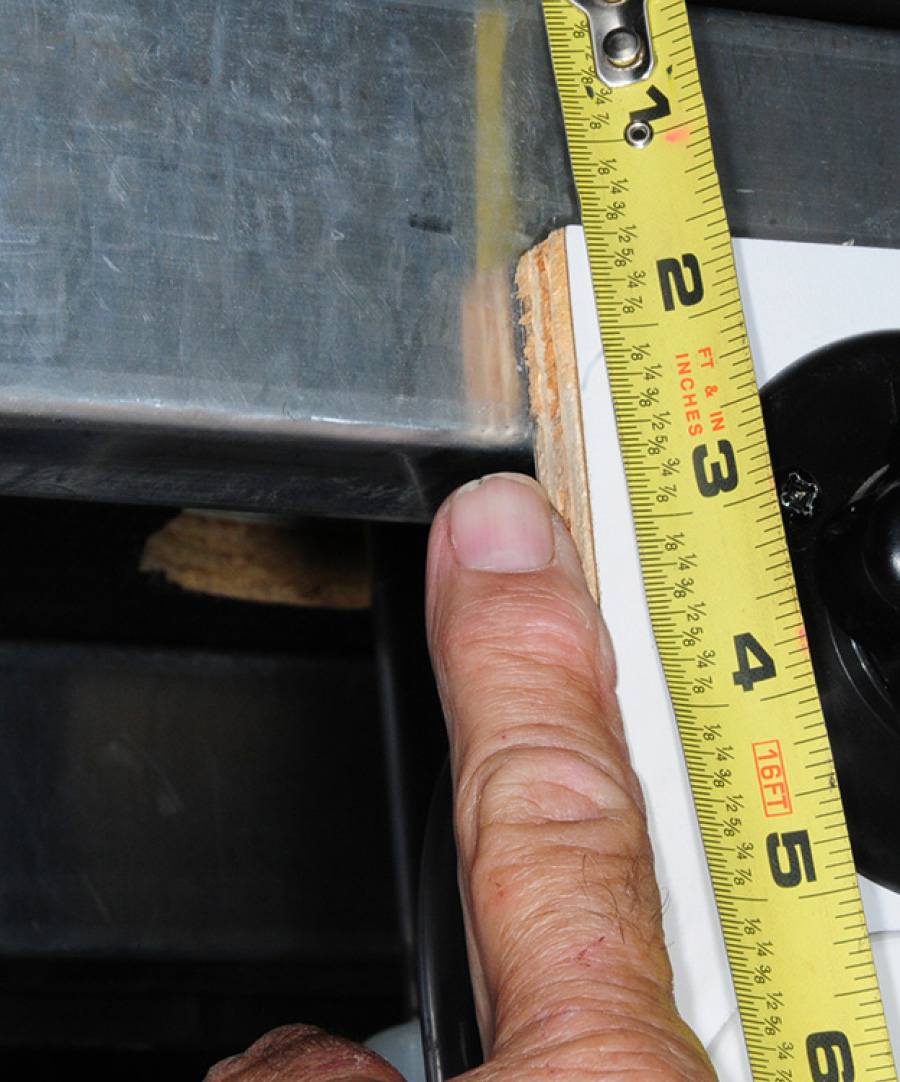 Measurements being taken to ensure there was enough clearance