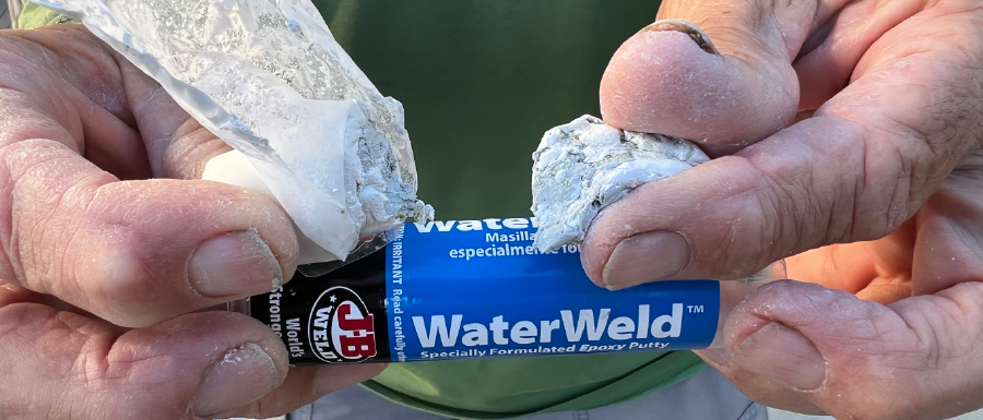 coating the hose inlet with JB Weld WaterWeld