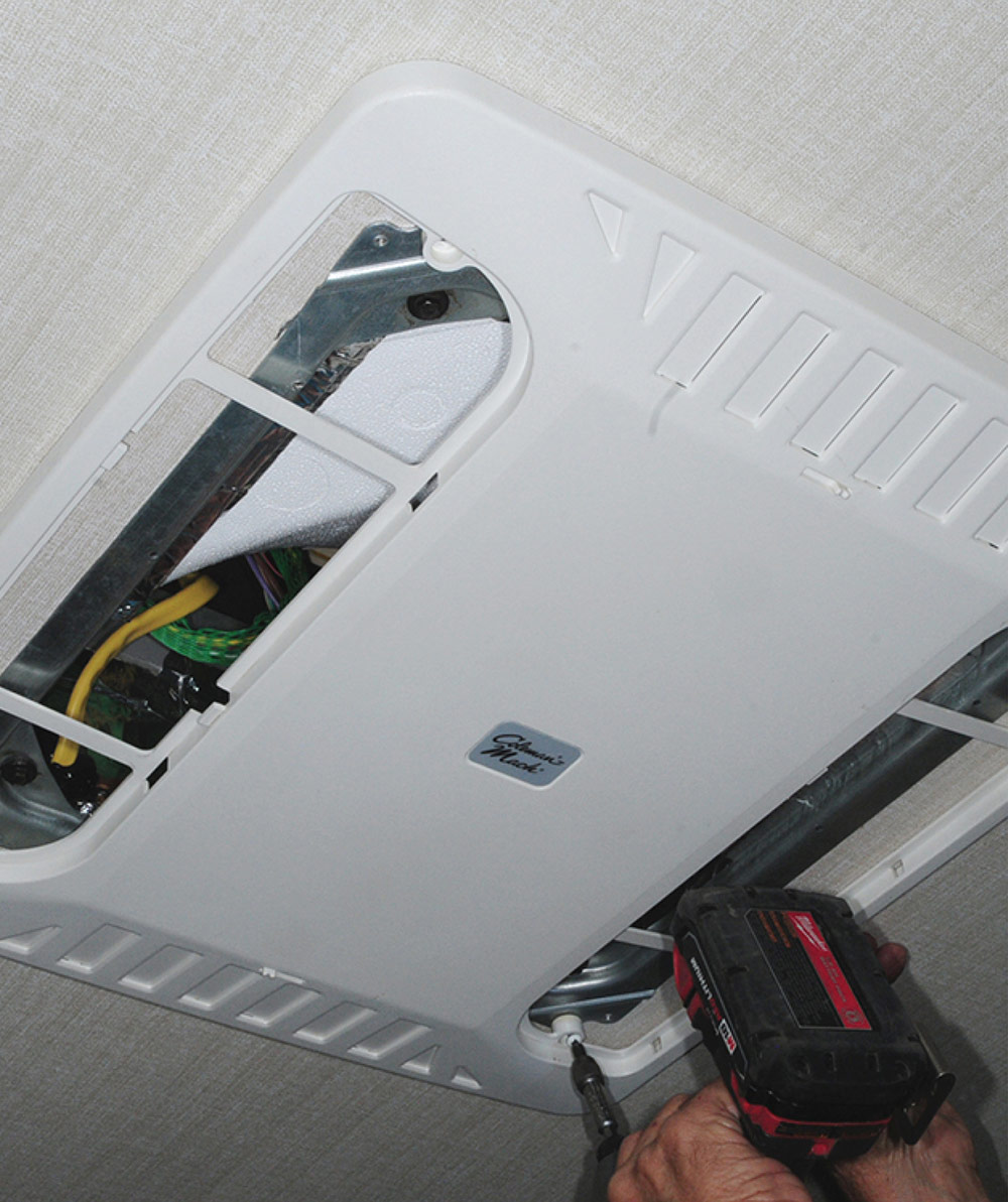 Reinstalling ceiling assembly