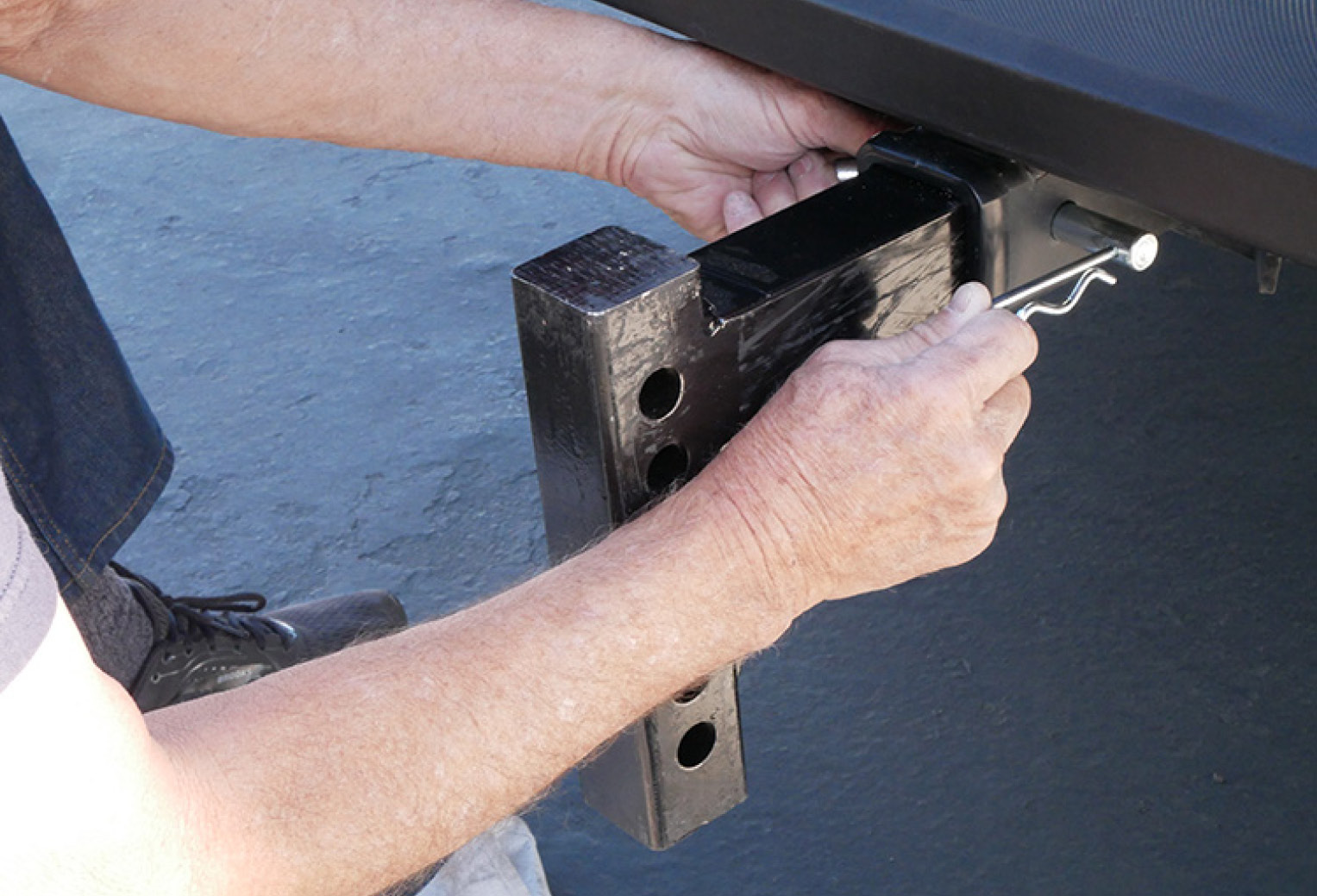 The shank provides adjustability for the hitch head (also called a ball mount). It can be slid into the 2-inch receiver in an up or down position, depending on the distance from the coupler to the ground.