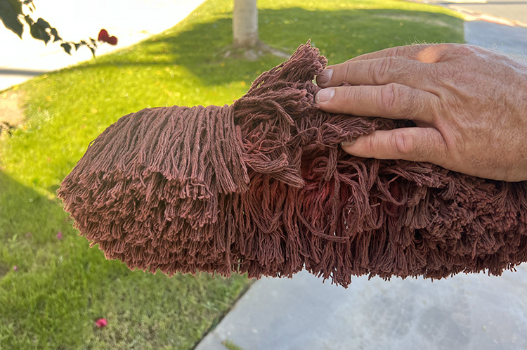 close up of duster mop head