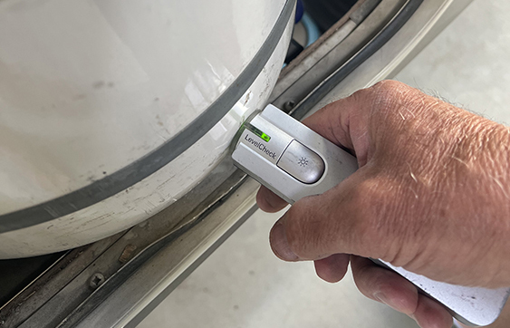 green light showing on device