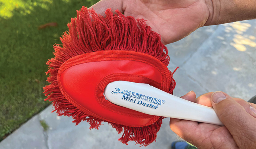 red brush for dust