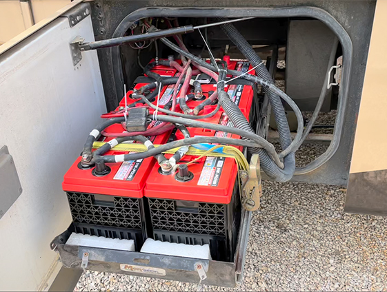multiple batteries connected to RV