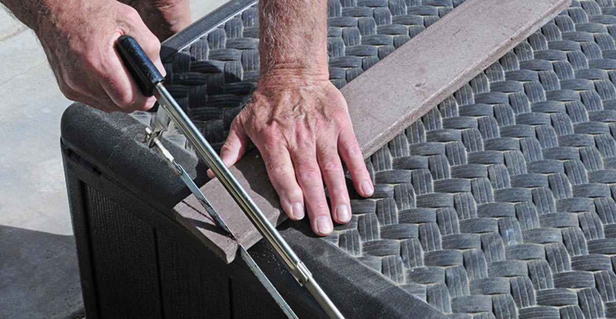 Sawing piece of bender board