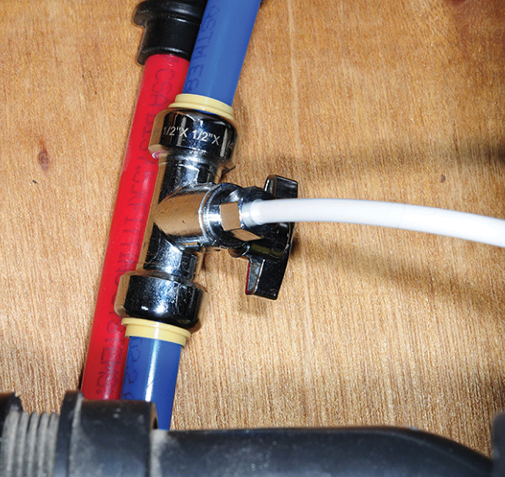T-fitting added to cold water line
