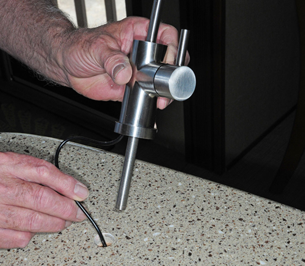 Routing wire through hole