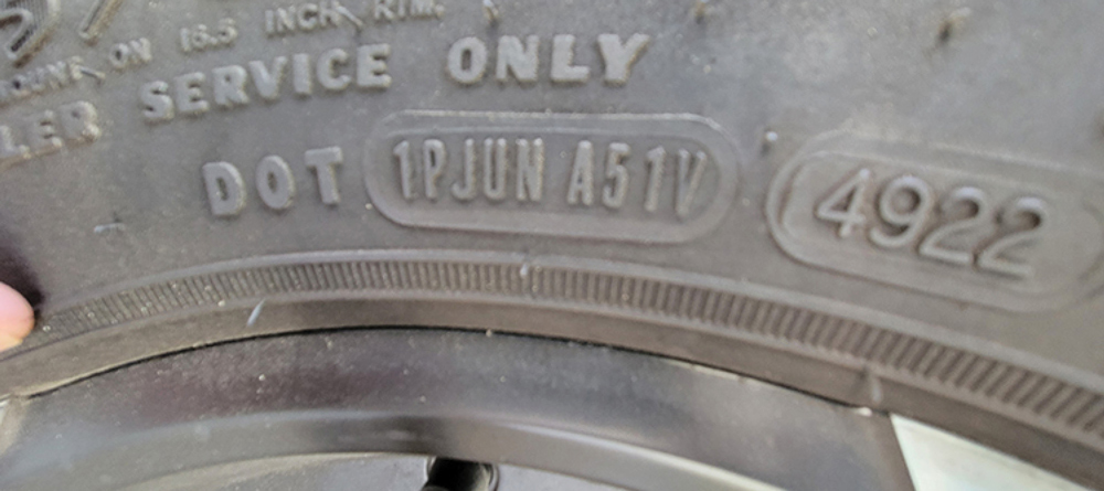 close up of an RV tire