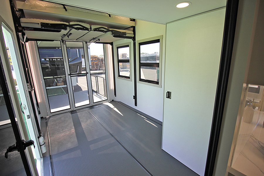 Brinkley RV Model G 3950 patio with glass doors