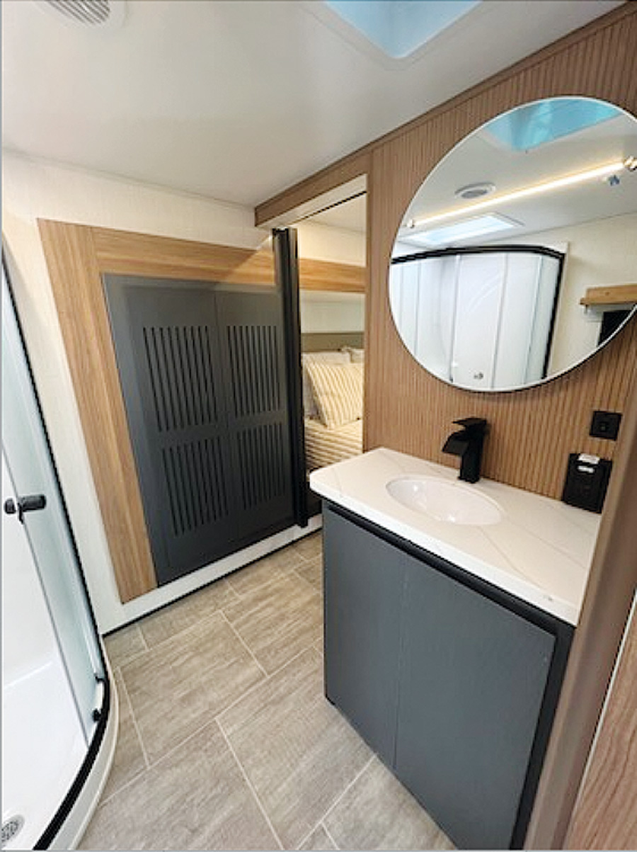 Bathroom sink of Heartland Corterra CT3.0 RV