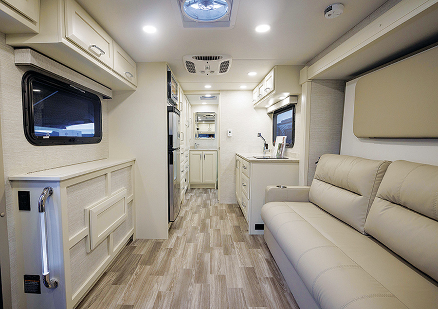 White interior of Tiffin Motor Homes Midas 24MT