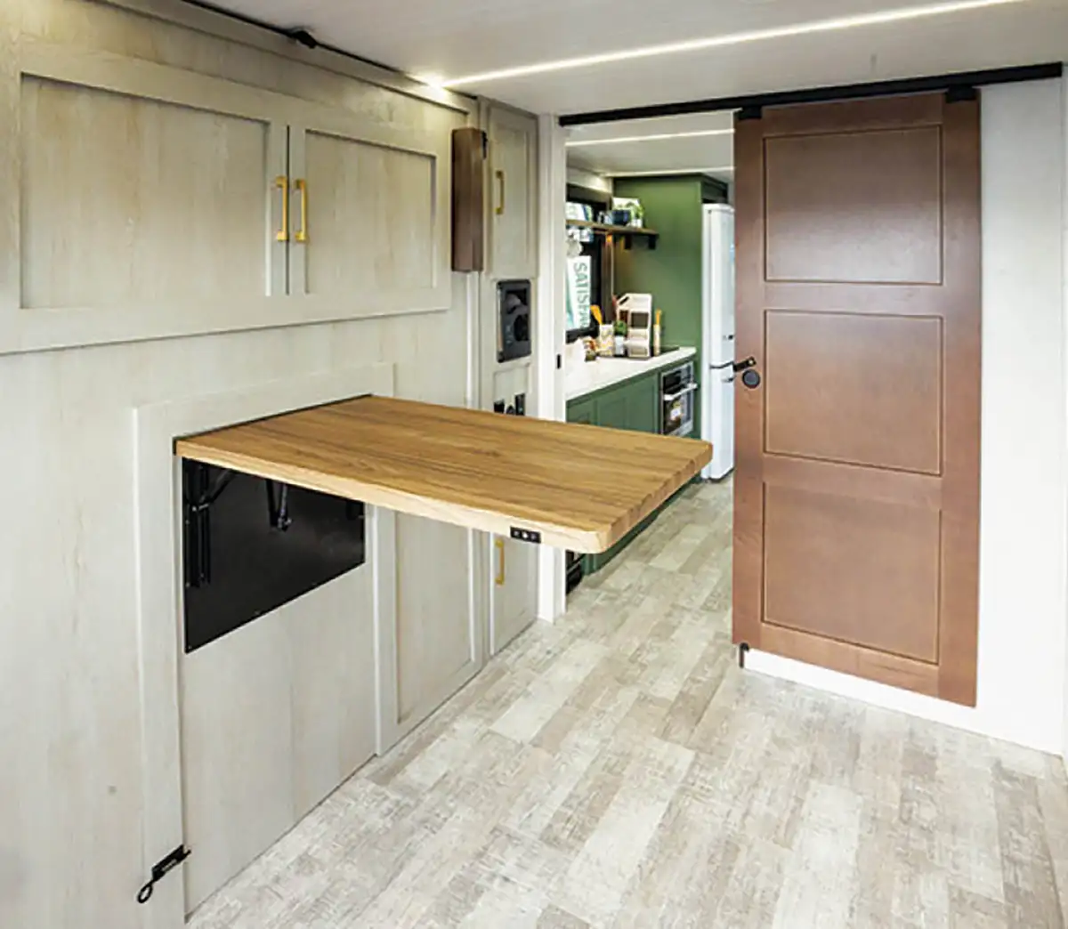pull-out table included in RV