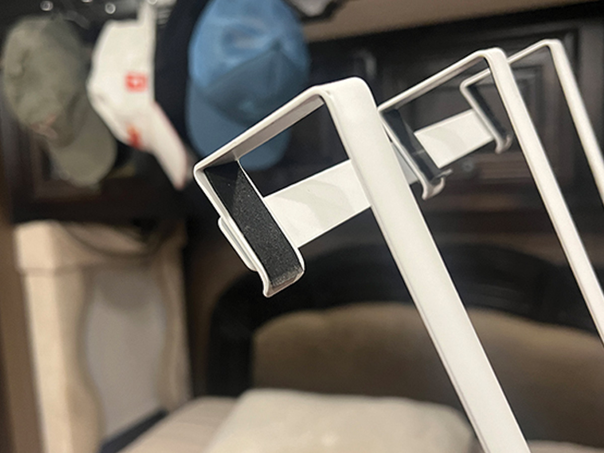 rubber behind part of hook frame that hangs on the door