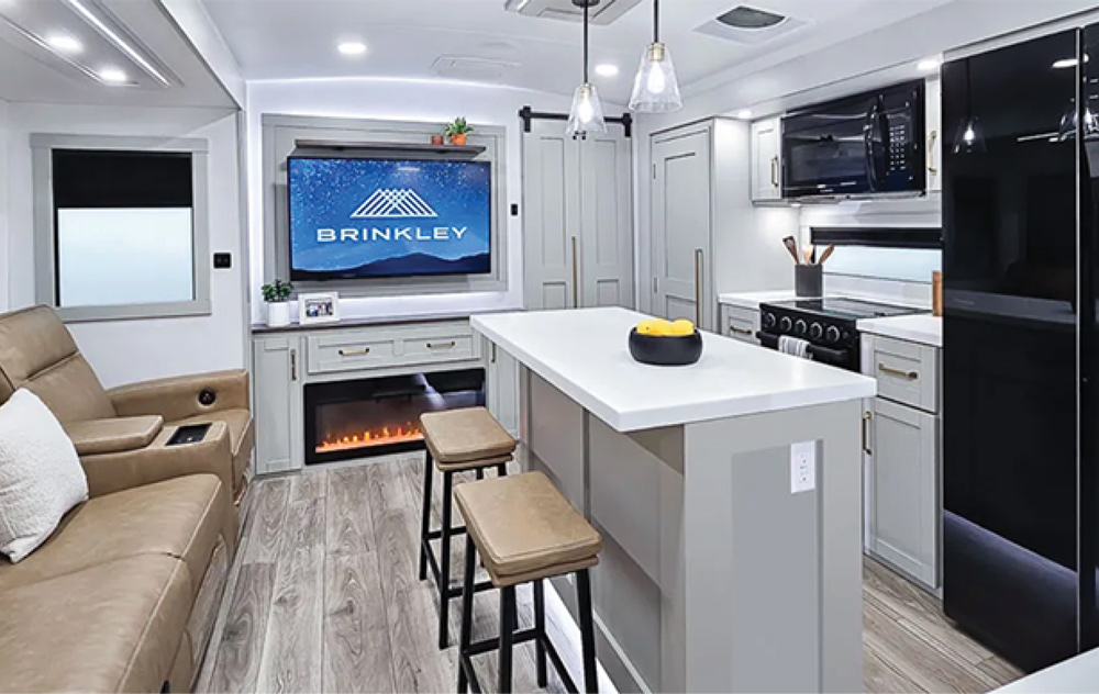 interior in a ‘Model Z Air’ Travel Trailer