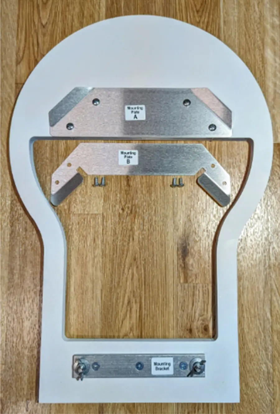 top view of parts from a conversion kit