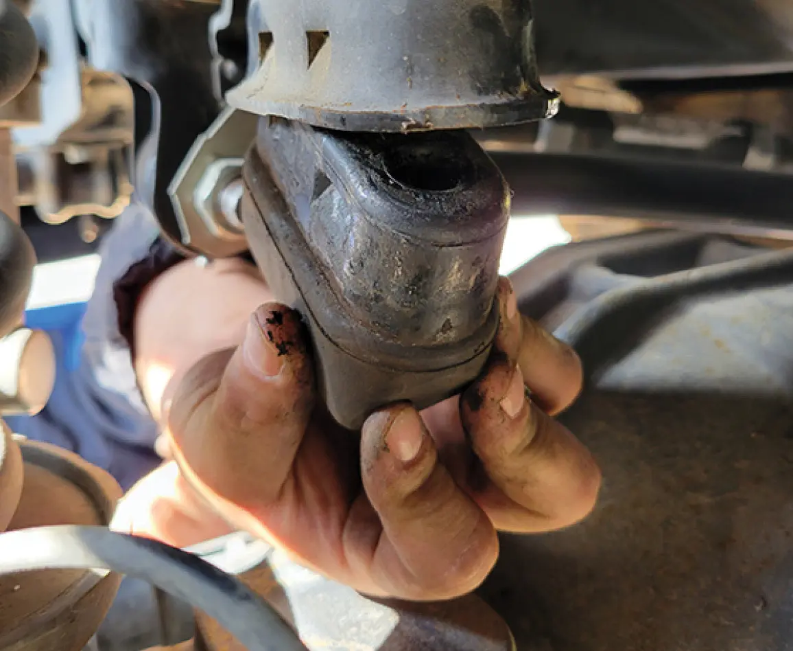 removing the original bump stop from the frames