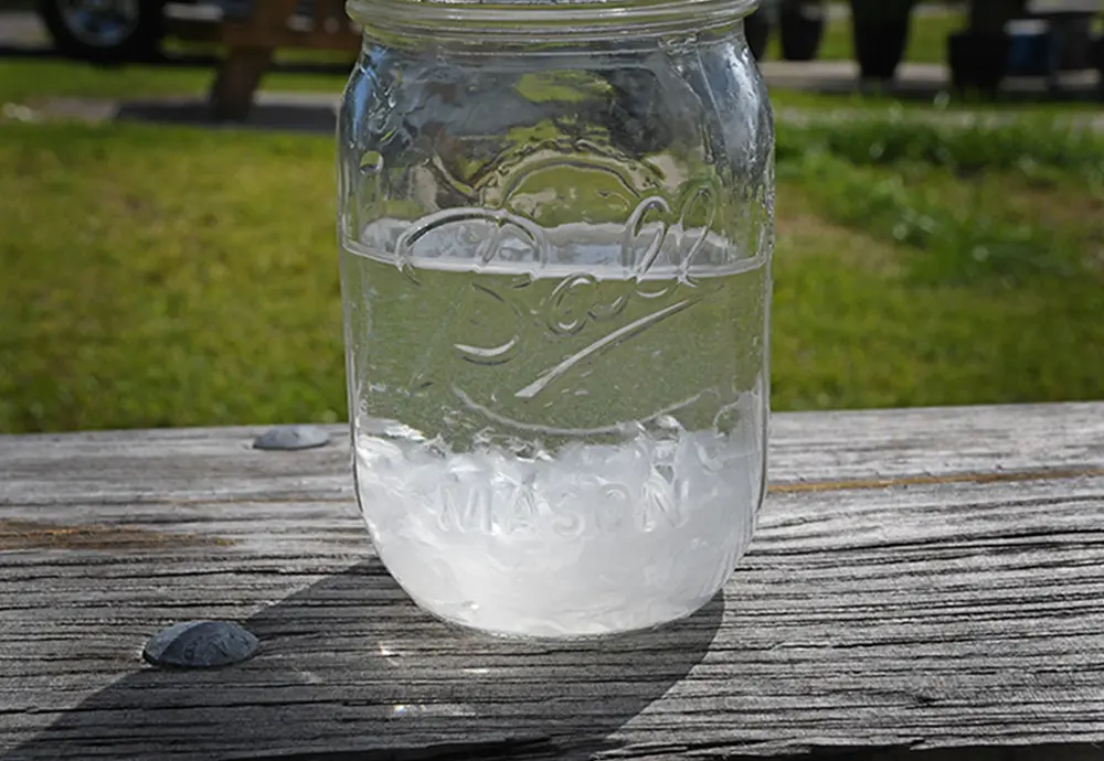 Thetford’s Aqua Soft toilet paper in water in a mason jar