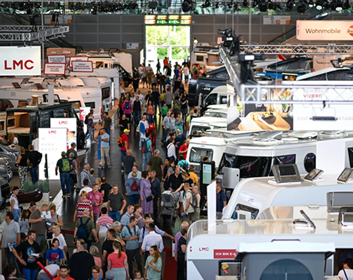 high angle view of the Caravan Salon held in Dusseldorf, Germany