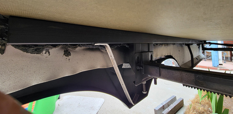 closeup of original brackets were made from scraps of molding