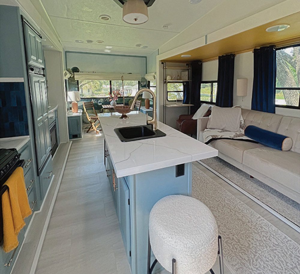 inside of a luxury RV